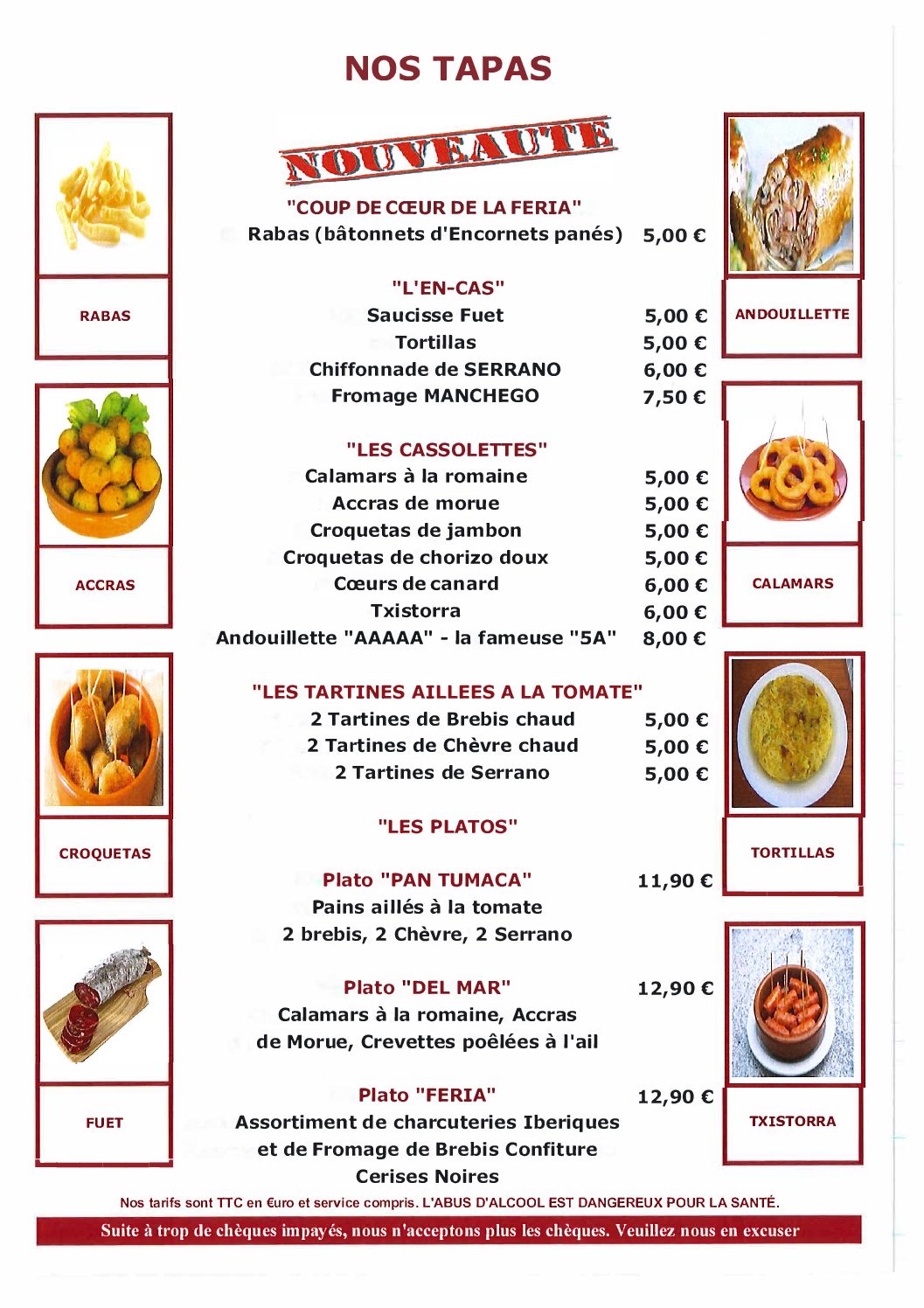 CARTE TAPAS new